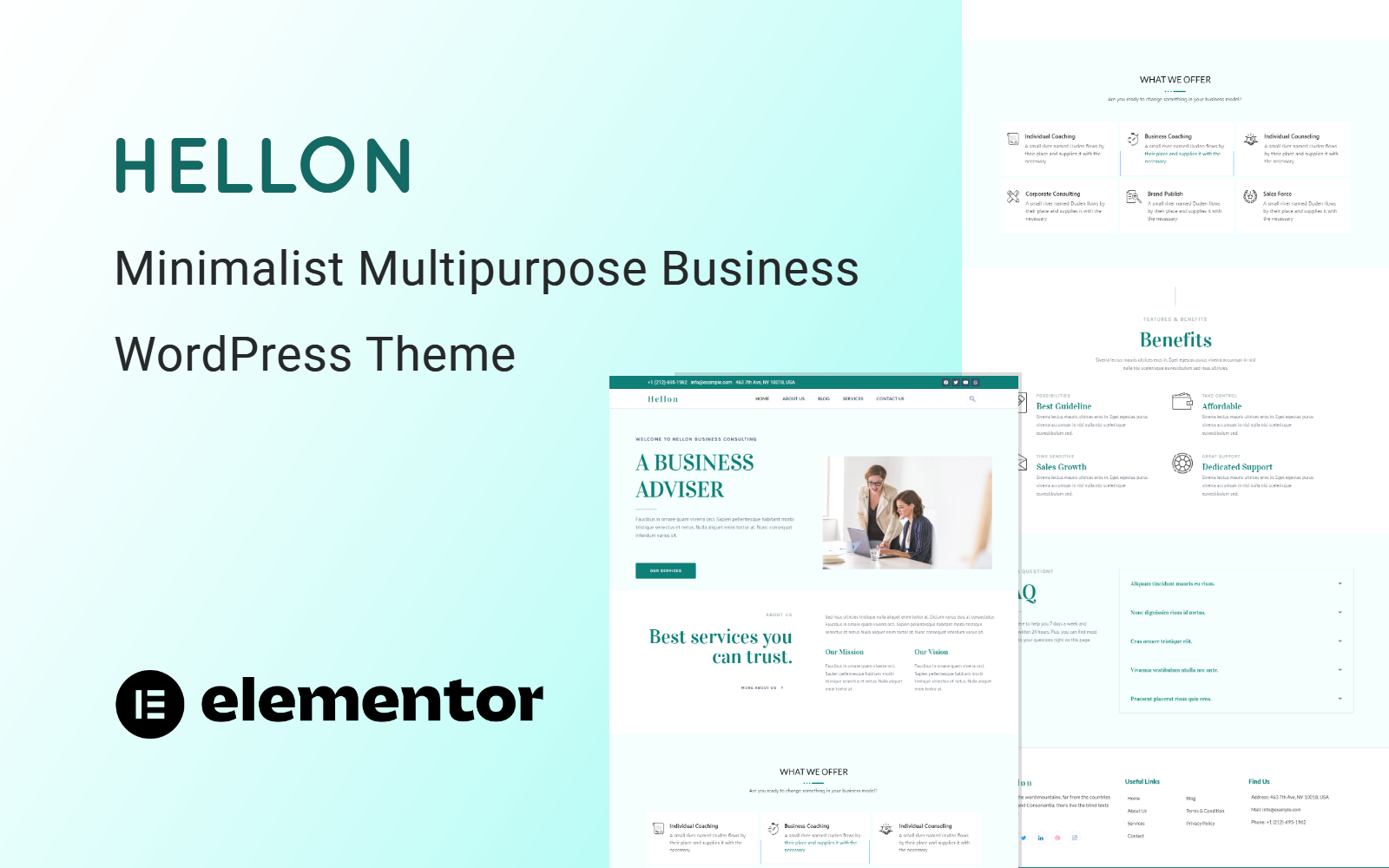 Шаблон WordPress Hellon - Minimalist Multipurpose Fully Responsive Business Theme WordPress