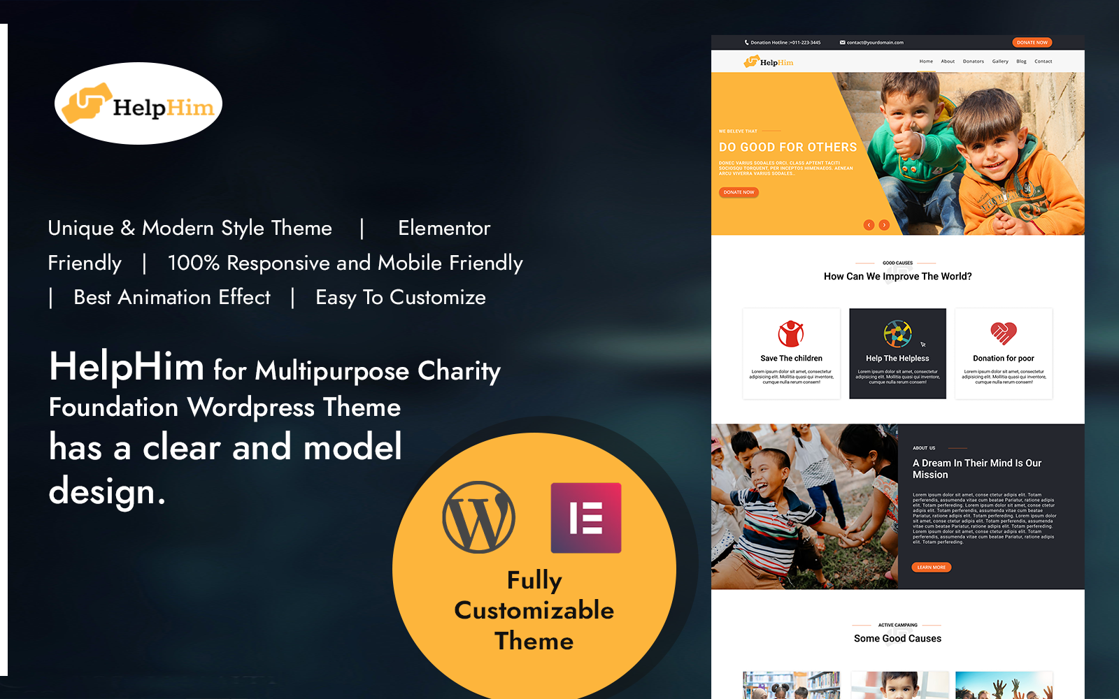 Шаблон Wordpress Help Him Wordpress Charity Foundation Theme Theme WordPress