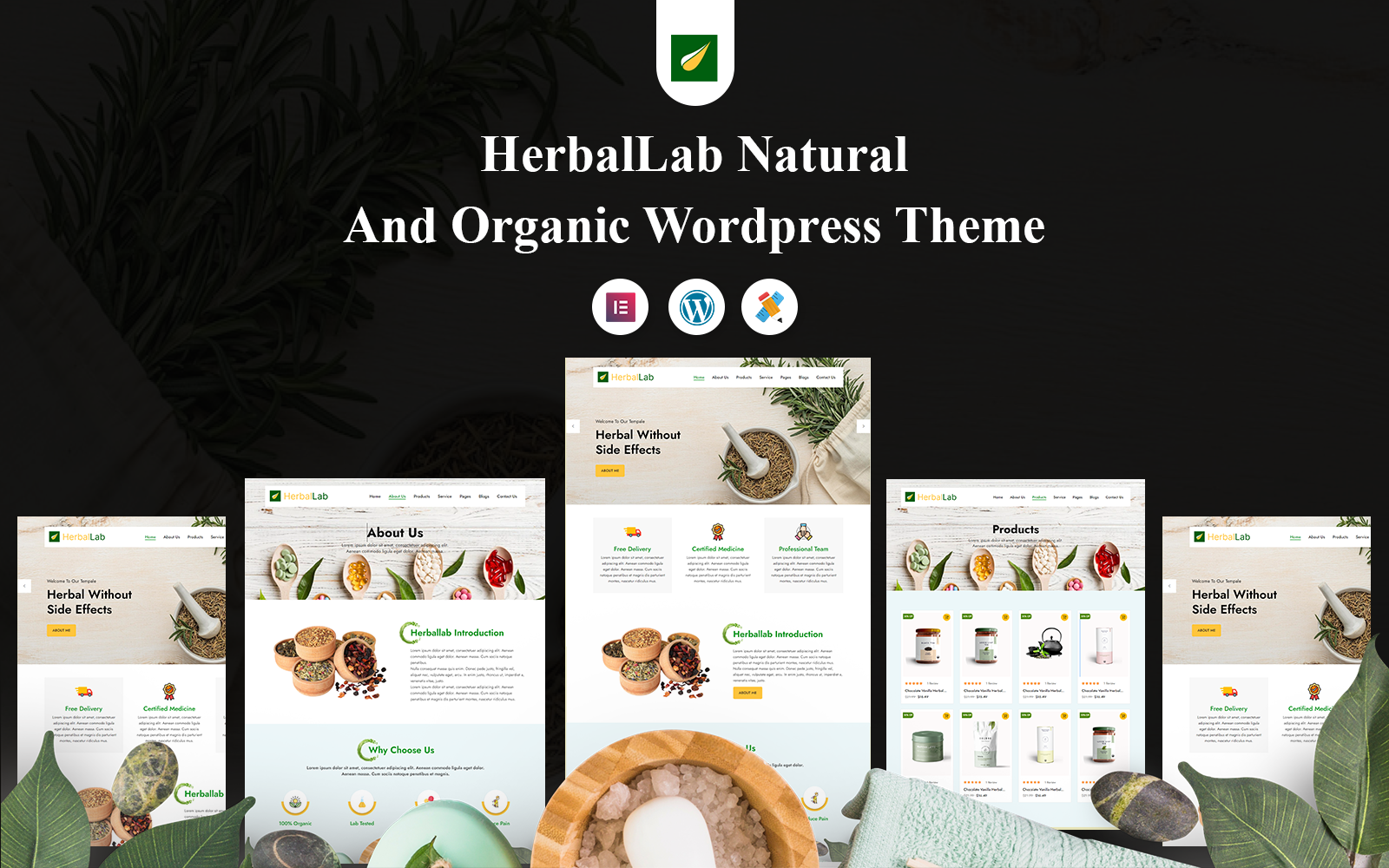 Шаблон Wordpress HerbalLab Natural and Organic Wordpress Theme Theme WordPress