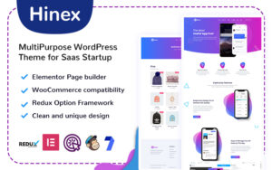 Шаблон WordPress Hinex - MultiPurpose Тема WordPress for Saas Startup