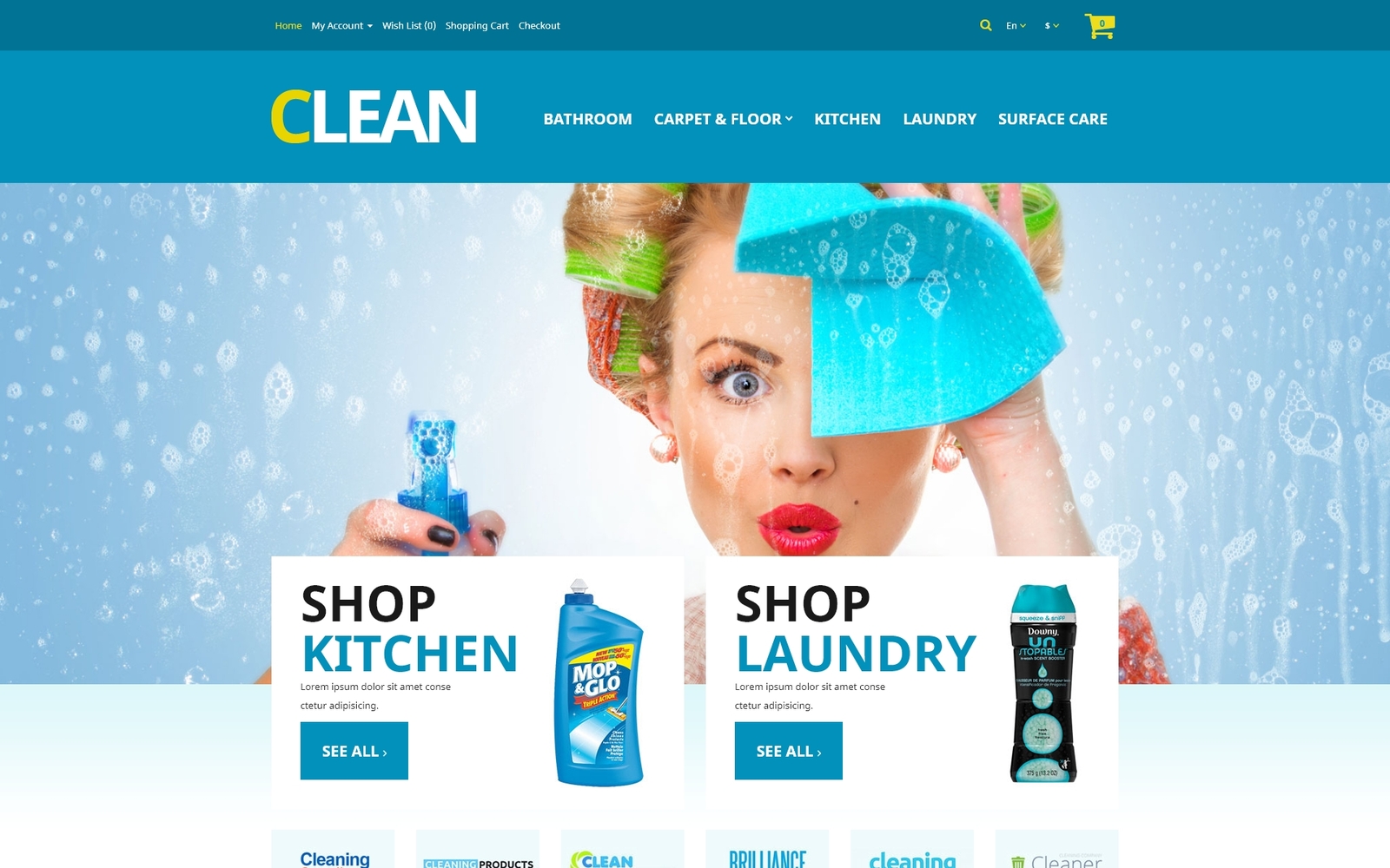 Шаблон OpenCart  Home Cleaning Supplies 