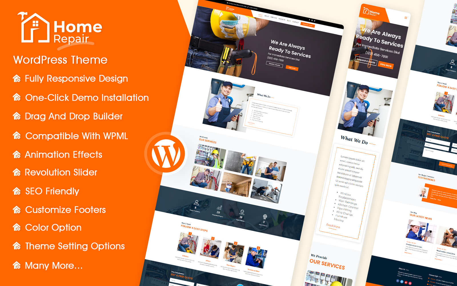 Шаблон Wordpress Home Repair Services Theme WordPress