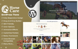 Шаблон WordPress Horses Care - Horse Club and Stables WordPress theme Theme WordPress