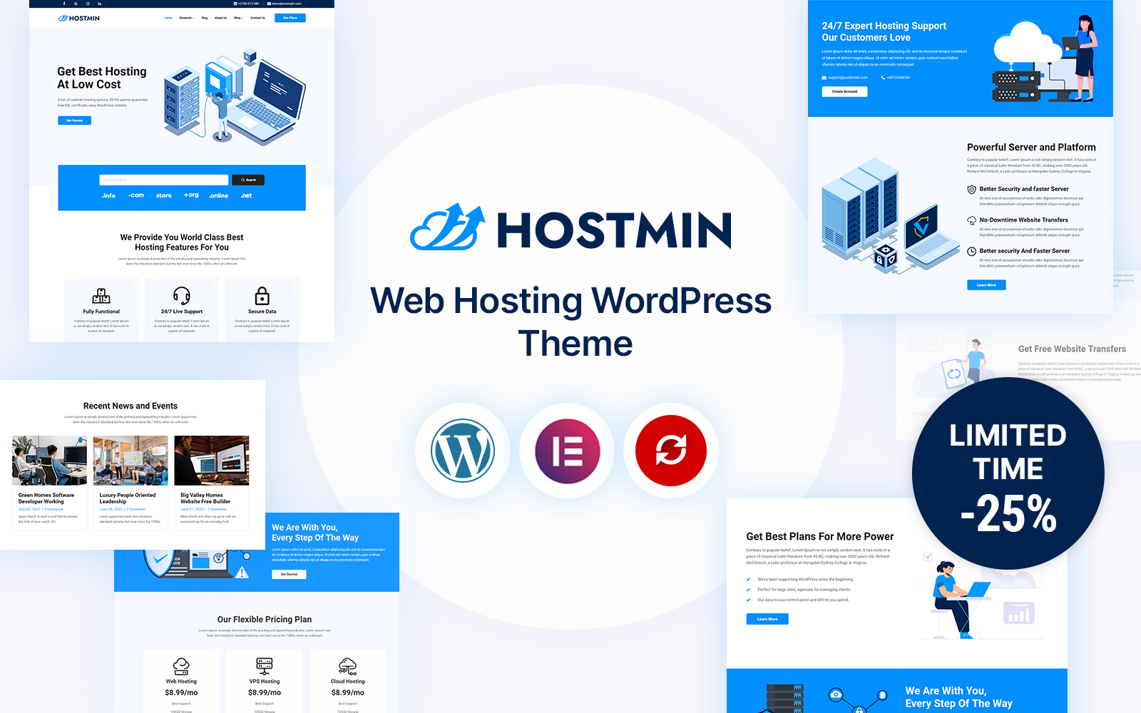 Шаблон WordPress Hostmin - Multipurpose Web Hosting Theme WordPress