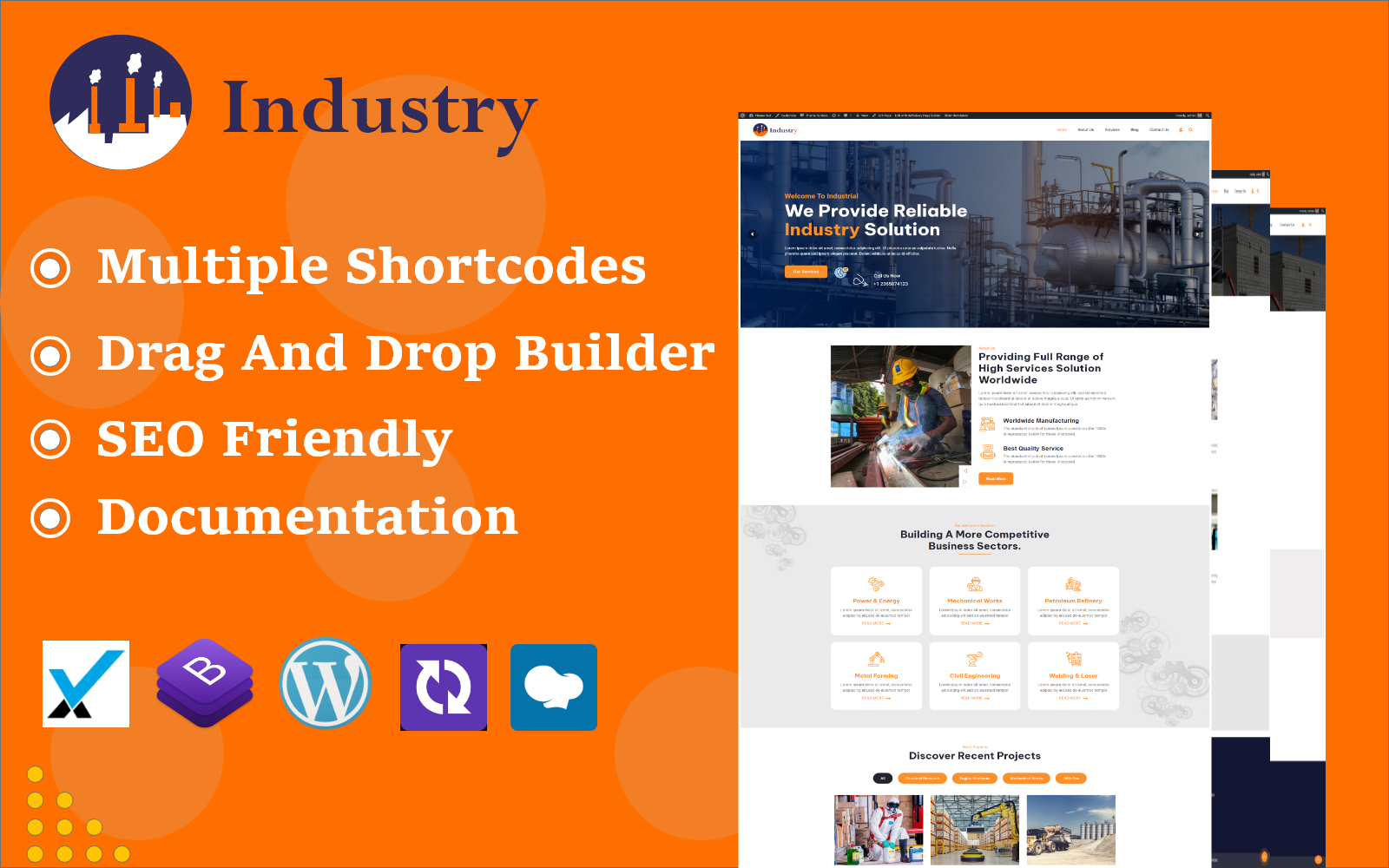 Шаблон Wordpress Industry - Industrial and Factory Business Theme WordPress