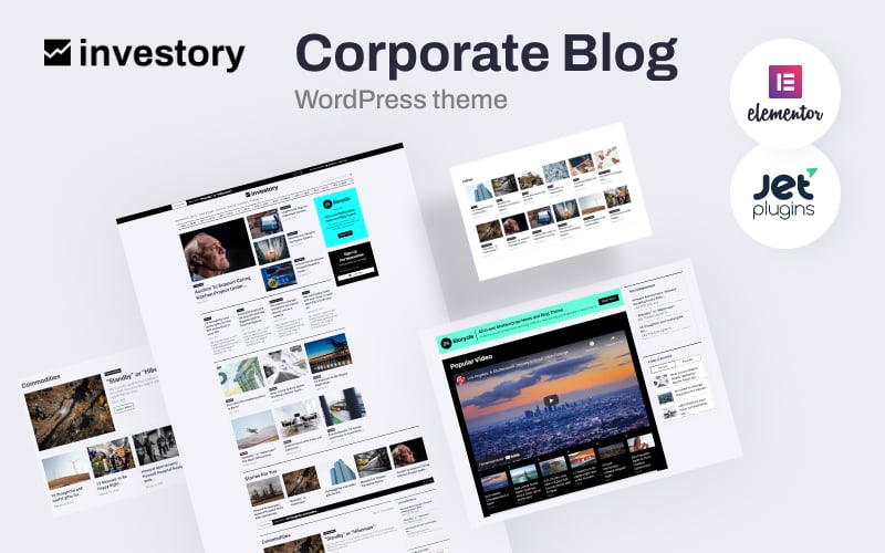 Шаблон WordPress Investory - Corporate Blog WordPress Elementor Theme Theme WordPress