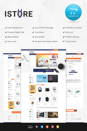 Шаблон OpenCart  iStore - Electronic Shop 