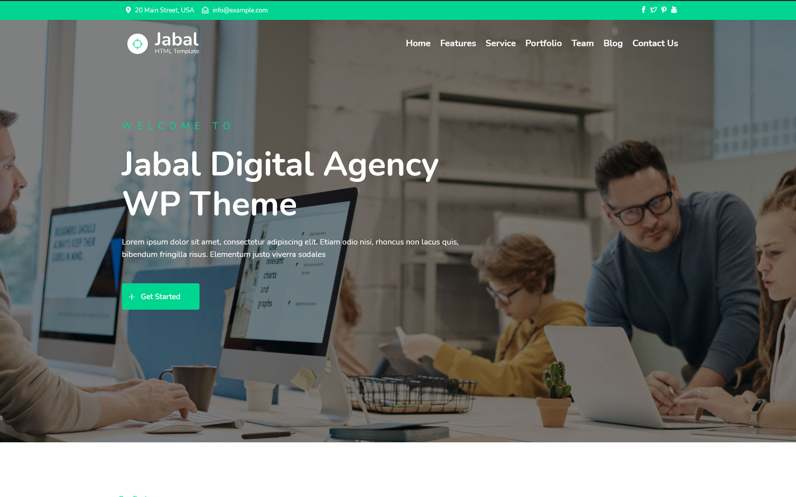 Шаблон WordPress Jabal - Digital Agency One page Theme WordPress