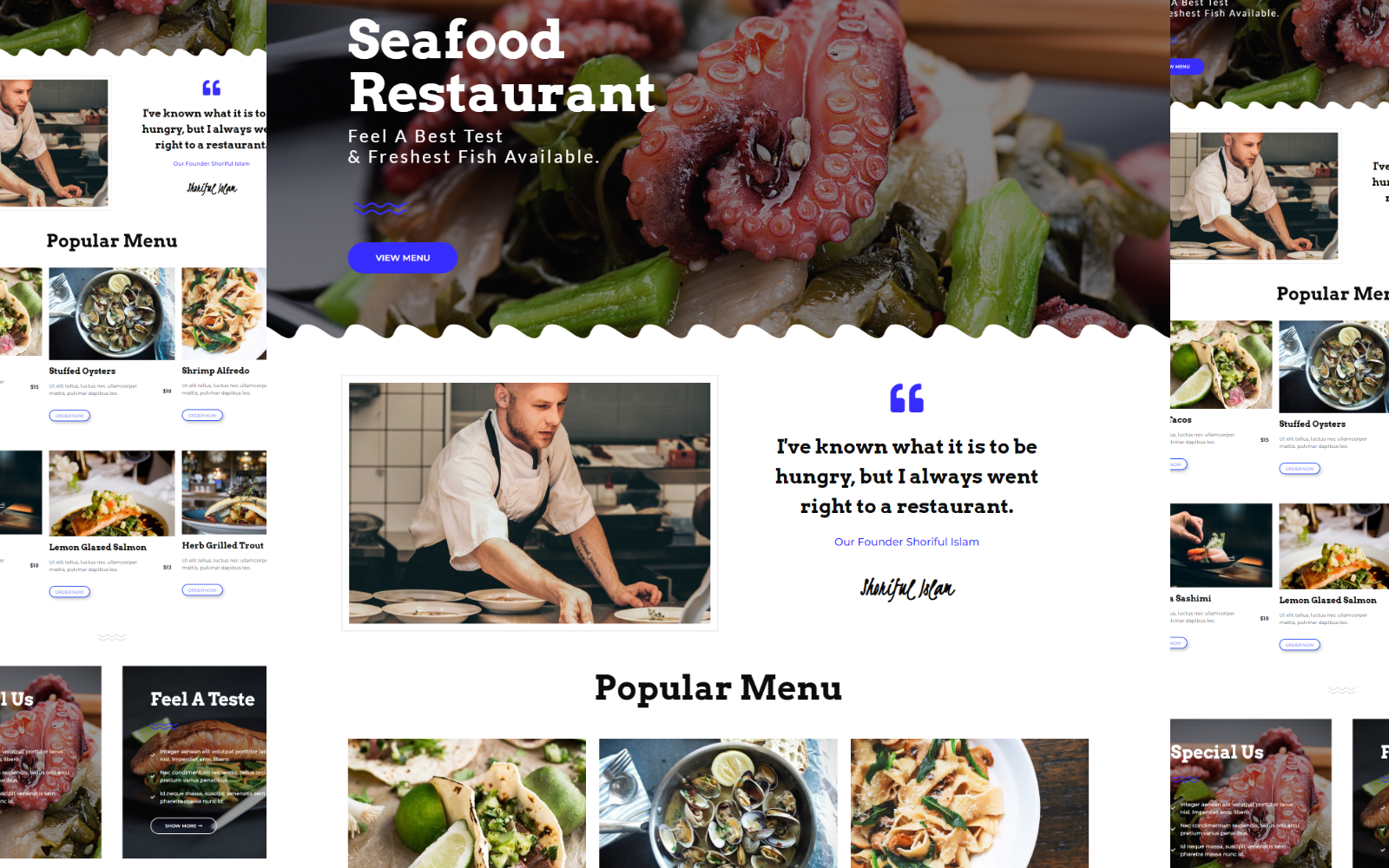 Шаблон Wordpress Julia - Seafood and Restaurant One Page Theme WordPress