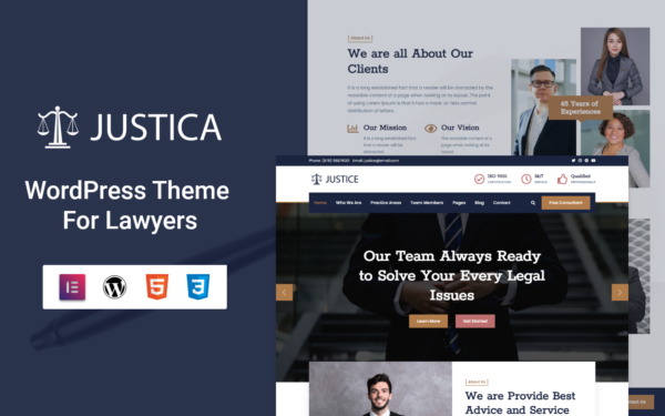 Шаблон Wordpress Justica - Responsive Justice Firm Theme WordPress