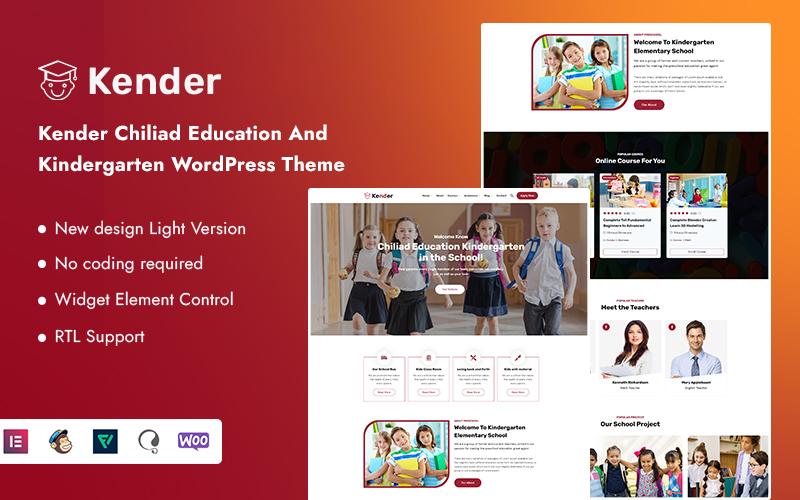 Шаблон Wordpress Kender - Chiliad Education And Kindergarten Theme WordPress