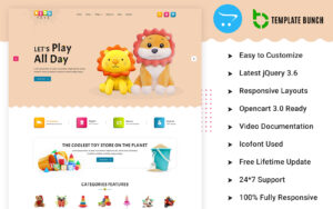 Шаблон OpenCart  Kids Toys - Responsive OpenCart Theme for eCommerce 