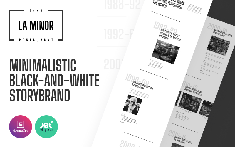 Шаблон Wordpress La Minor - Minimalistic Black-and-white Storybrand Theme WordPress