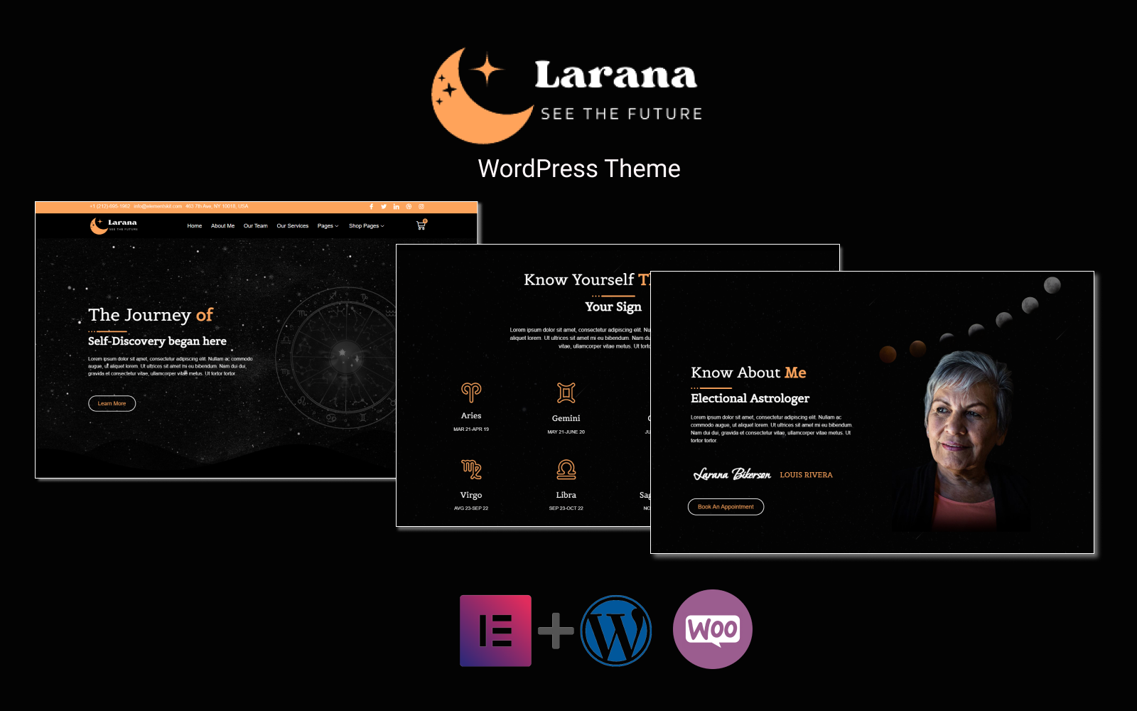 Шаблон WordPress Larana Astrology - Horoscope and Palmistry Premium WP Theme Theme WordPress