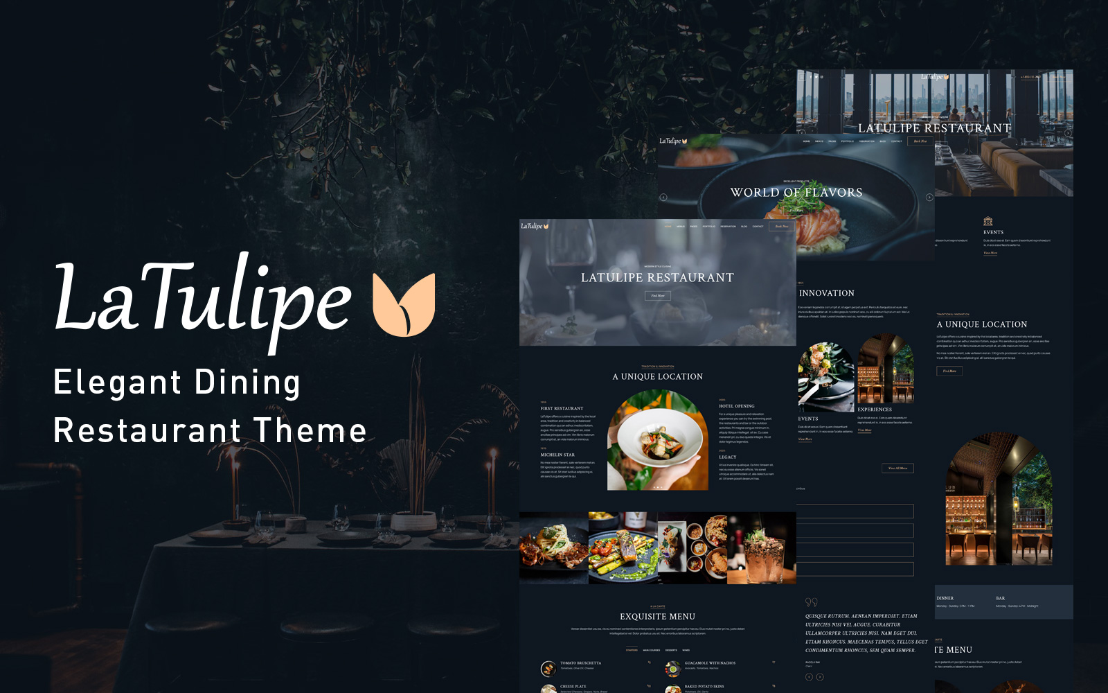 Шаблон Wordpress LaTulipe - Tasty Dining Restaurant Theme WordPress