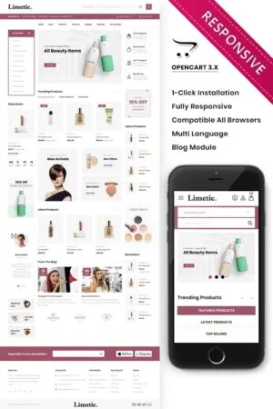Limetic - The Cosmetic Store OpenCart Template Limetic - The Cosmetic Store OpenCart Template