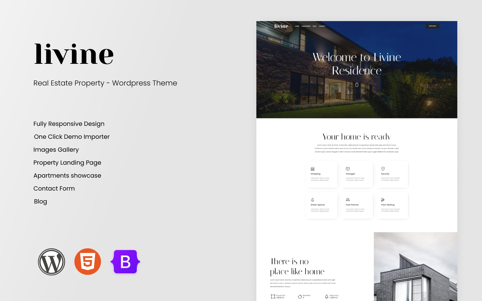 Шаблон Wordpress Livine - Real Estate Residence Wordpress Theme Theme WordPress