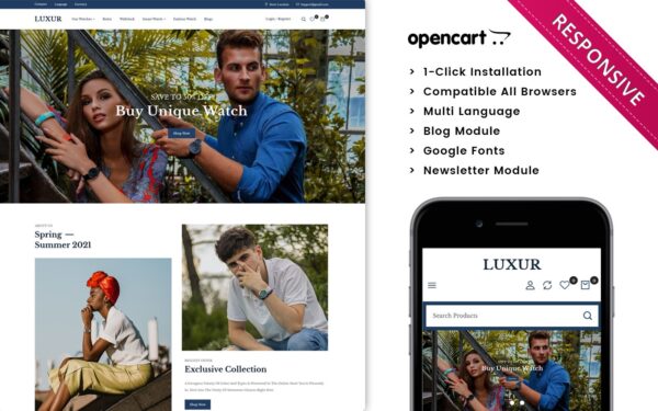 Шаблон OpenCart  Luxur Watch Store - Opencart 3.x Responsive Template 