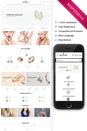 Шаблон OpenCart  Luxurate - The Jewellery Store Responsive 