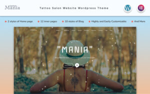 Шаблон WordPress Mania - Tattoo Salon Website WordPress Theme Theme WordPress