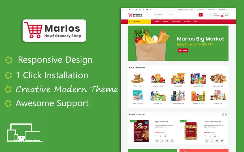 Marlos Grocery and Organic Responsive OpenCart Template Marlos Grocery and Organic Responsive OpenCart Template