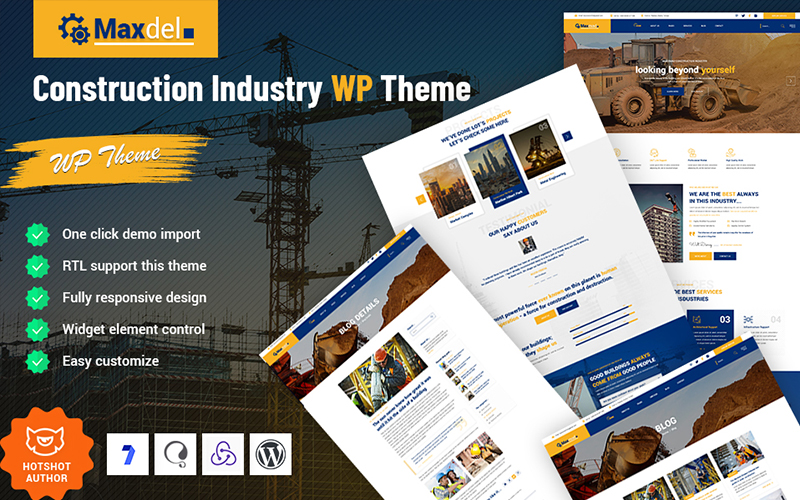 Шаблон Wordpress Maxdel - Construction Industry Theme WordPress