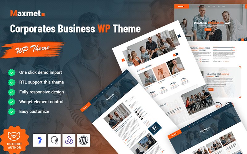 Шаблон WordPress Maxmet - Corporate Business Theme WordPress