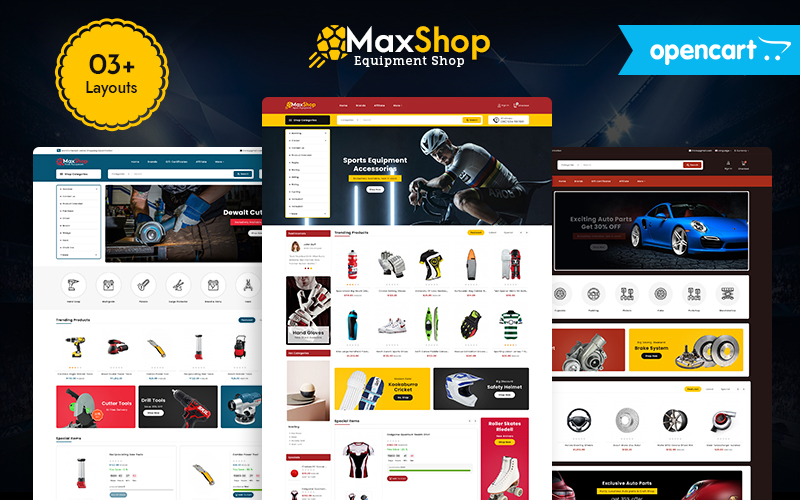 Шаблон OpenCart  MaxShop - Sports, Tools & Auto Parts OpenCart Ecommerce Responsive Theme 