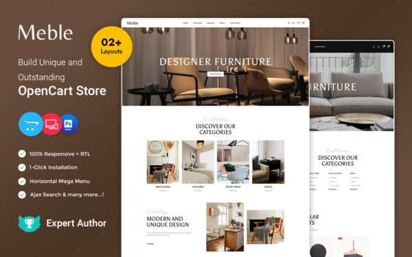 Шаблон OpenCart  Meble - The Furniture, Home Décor and Interior OpenCart Responsive Theme 