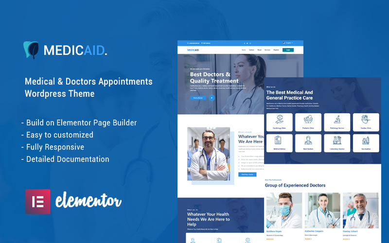 Шаблон WordPress Medicaid - Medical Services & Doctor Checkup WordPress Theme Theme WordPress