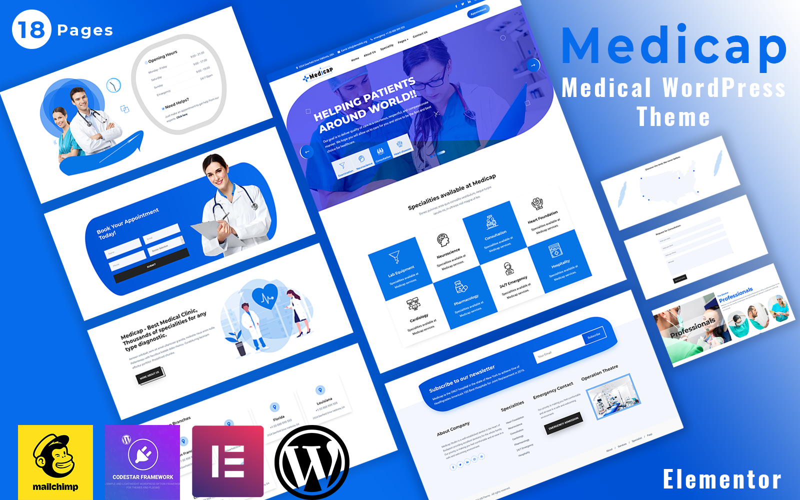Шаблон WordPress Medicap - Medical WordPress Elementor Theme Theme WordPress