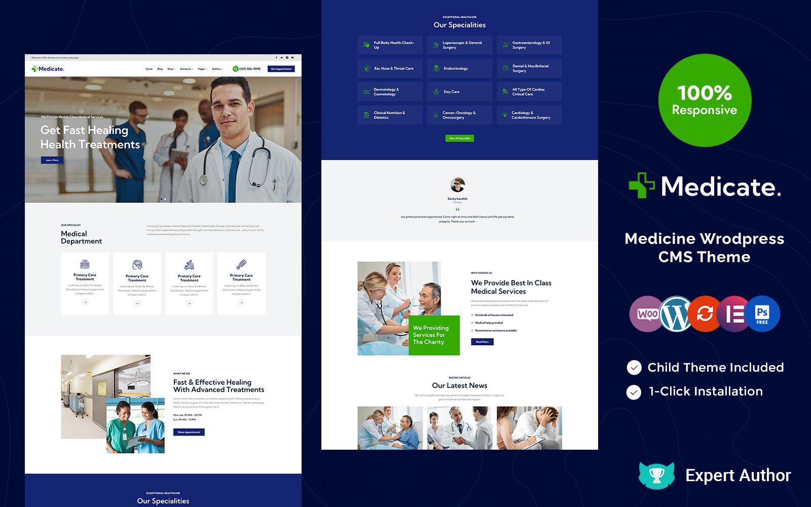 Шаблон Wordpress Medicate - Medical Elementor Theme WordPress