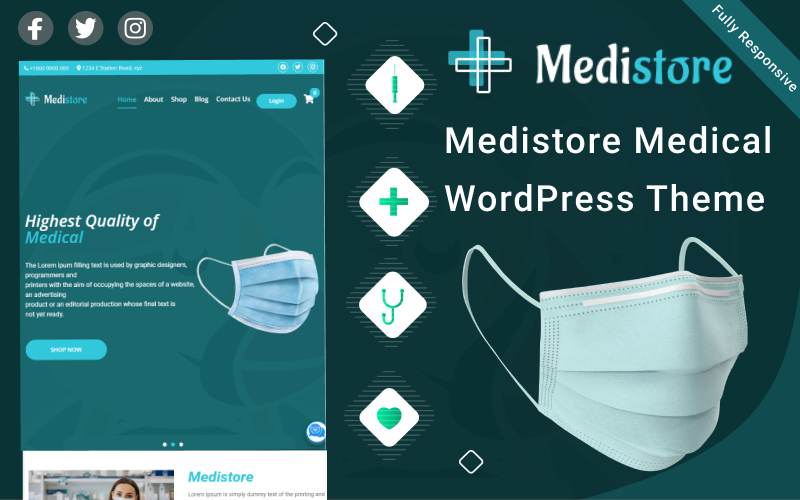 Шаблон WordPress Medistore - Medical Theme WordPress