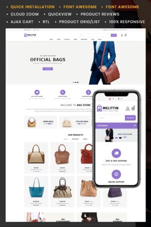 Шаблон OpenCart  Melittin - Bag Store 