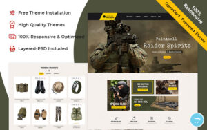 Шаблон OpenCart  Military - OpenCart Responsive Theme for weapons store 