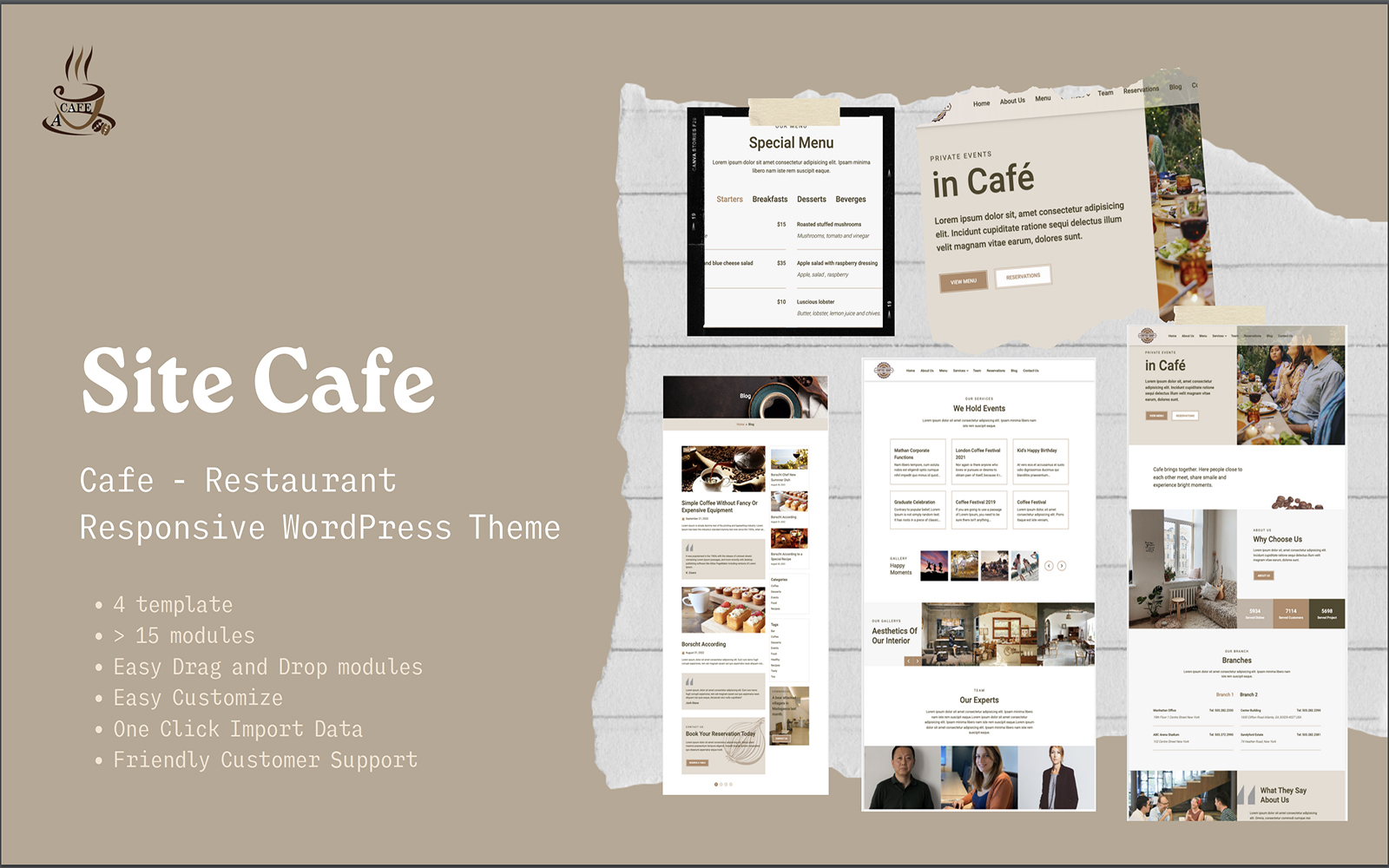 Шаблон Wordpress MKCafe - Responsive Wordpress Themplates for Restaurant, Cafe Theme WordPress