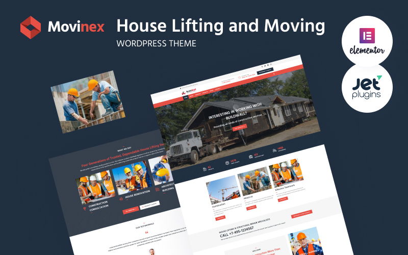 Шаблон WordPress Movinex - House Lifting and Moving Theme WordPress