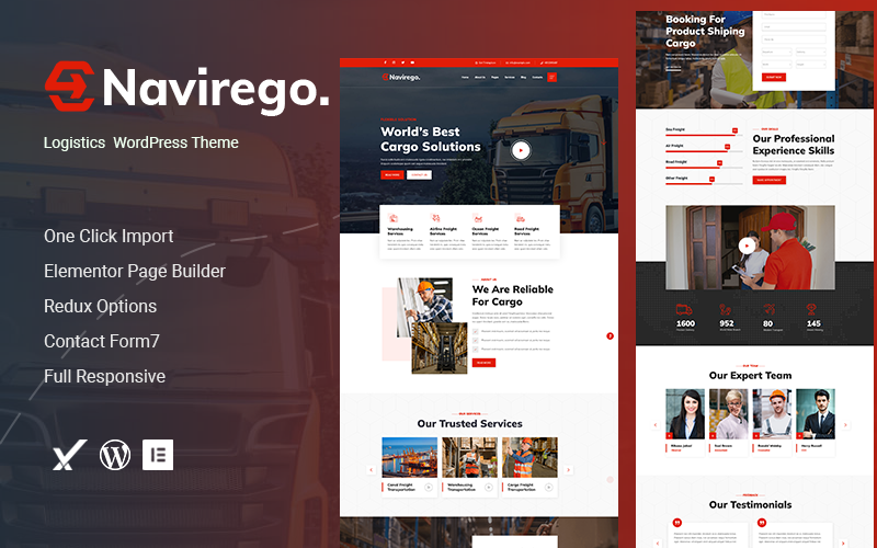 Шаблон WordPress Navirego ﾖ Logistics Theme WordPress