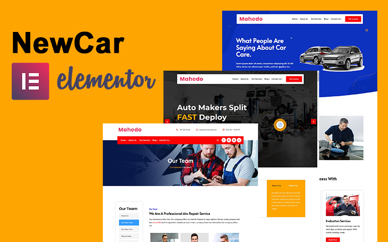 Шаблон Wordpress Newcar - Car wash and mechanic Elementor Theme WordPress