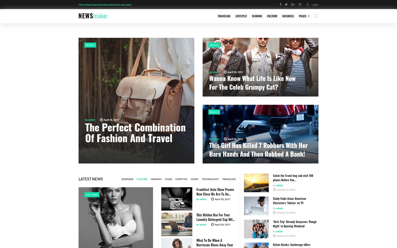 Шаблон WordPress NEWSmaker - News & Magazine WordPress theme Theme WordPress
