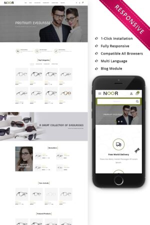 Шаблон OpenCart  Noor - The Optical Shop Responsive 