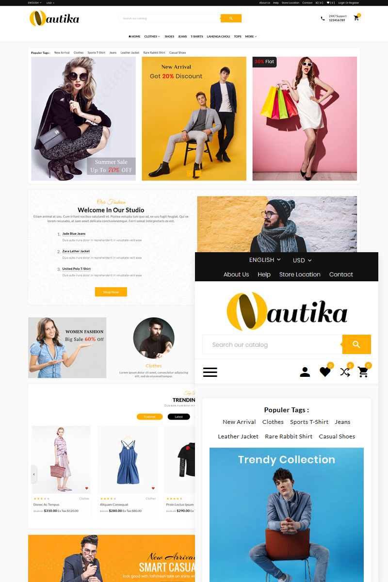 Шаблон OpenCart  Nutika - Fashion Mega Shop 