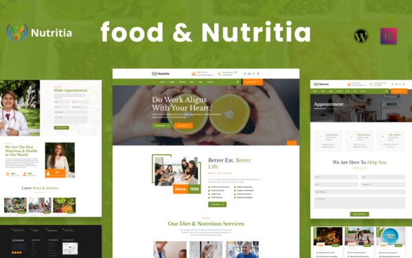 Шаблон Wordpress Nutritia - Nutrition Theme WordPress