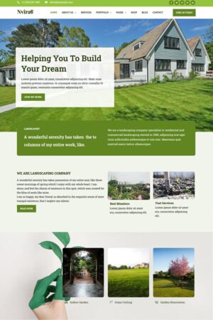Шаблон Wordpress Nvira - Gardening and Landscaping Services with WordPress Elementor Theme Theme WordPress