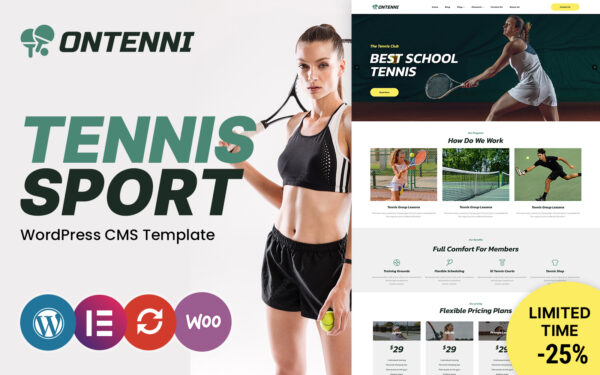 Шаблон Wordpress Ontenni - Tennis Club and Sports Theme WordPress