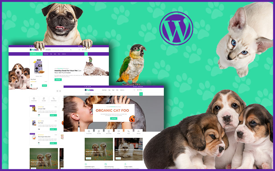 Шаблон Wordpress Petitudio Pet Food Shop Theme WordPress