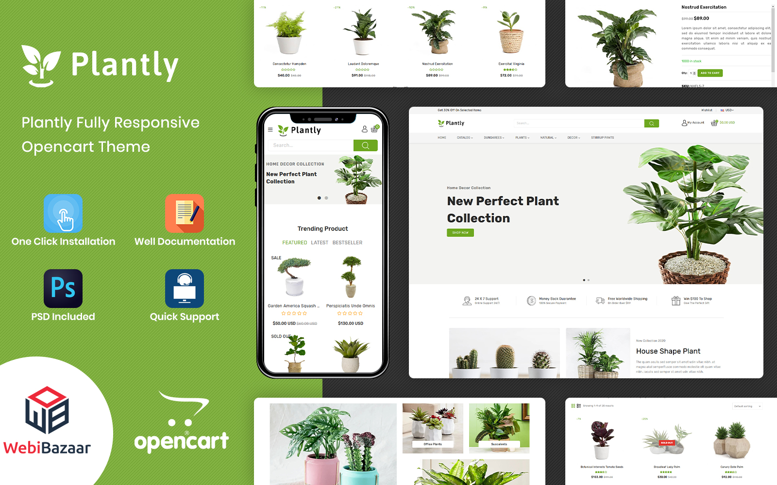 Шаблон OpenCart  Plantly - Plants And Nursery 