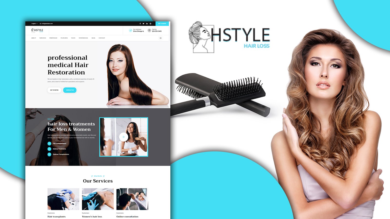 Шаблон Wordpress Powar-Hstyle Beauty Salon Landing Page Theme WordPress