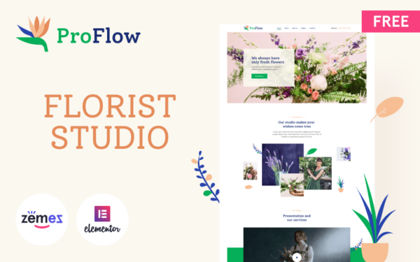 Шаблон Wordpress ProFlow - Free Contemporary and Minimalistic Florist Theme WordPress
