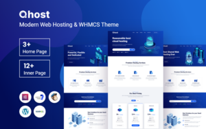 Шаблон Wordpress Qhost - Modern Web Hosting & WHMCS Theme WordPress